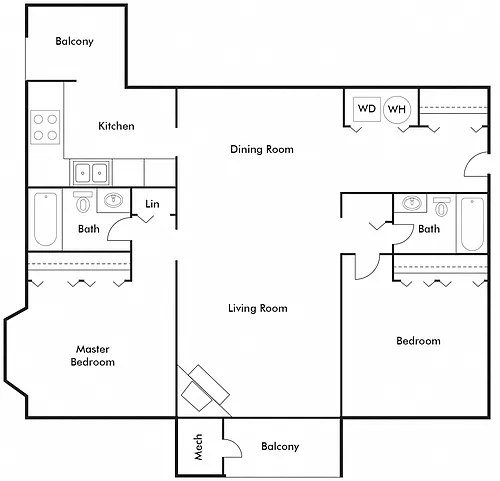 Floor plan 2 Bedroom Deluxe