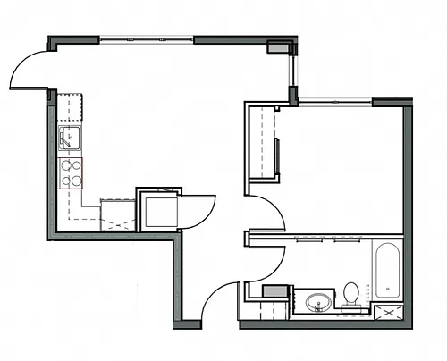Floor plan 1x1 A MFTE