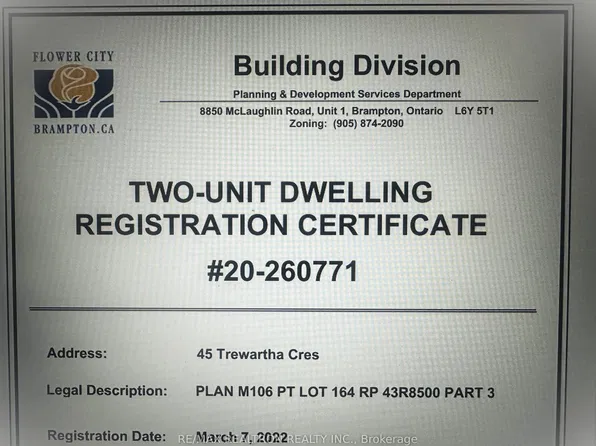 45 Trewartha Cres, Brampton, ON L6Z 1X3