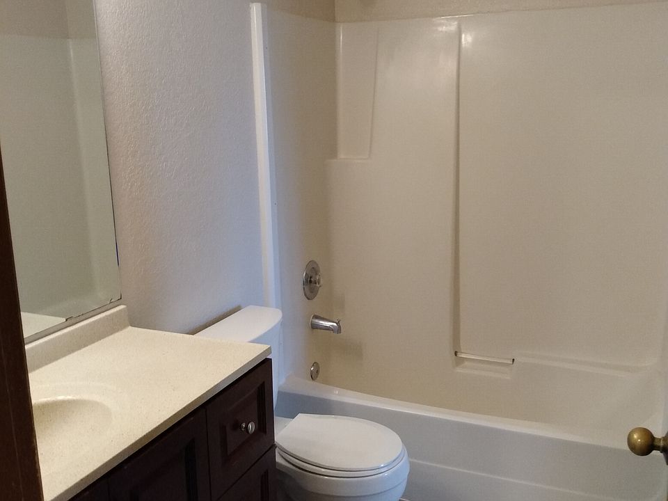 Full bathroom is upstairs between the 2 bedrooms, there is an extra walk-through closet from master bedroom into the bathroom.