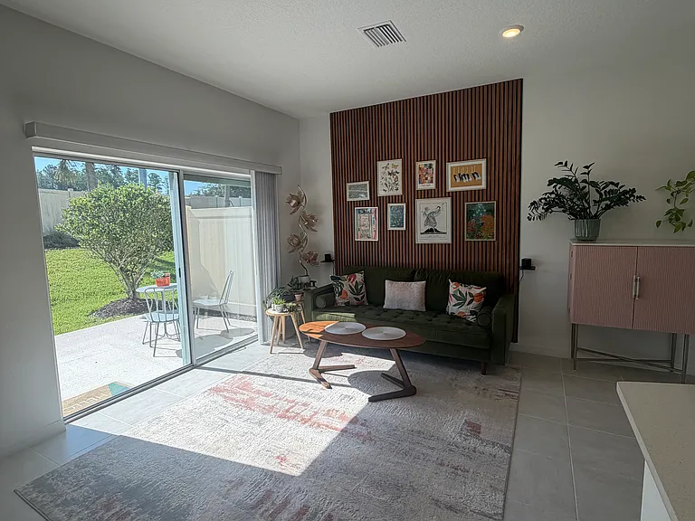 Living room. Large slider to back patio.
