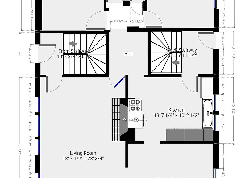 Unit floor plan layout.