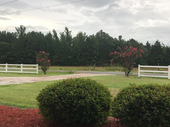 View from the front porch. The driveway is flanked by 2 mature crepe myrtle trees that bloom for many months.