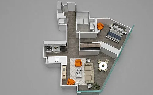 Floor plan One Bedroom 10