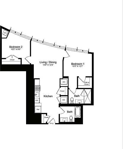 Floor plan 2 Bedroom B