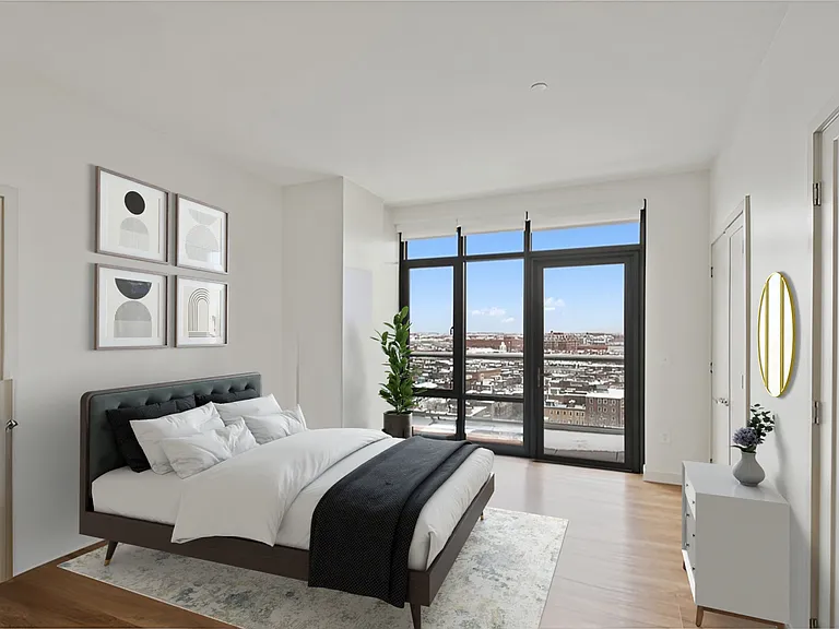 Bedrooms have large walk-in closets and wood flooring throughout