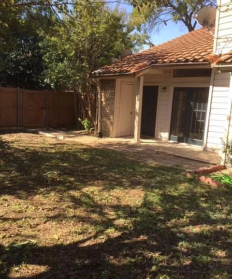 Private fenced yard.