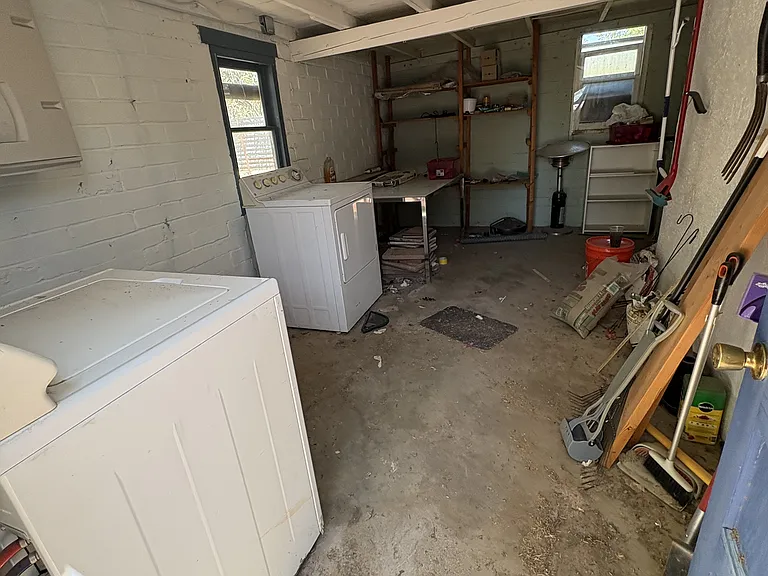Huge storgae part of garage laundry area