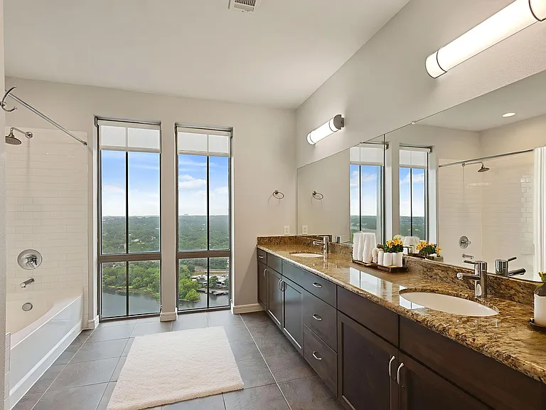 Refresh and unwind in your spacious bathroom designed for comfort.