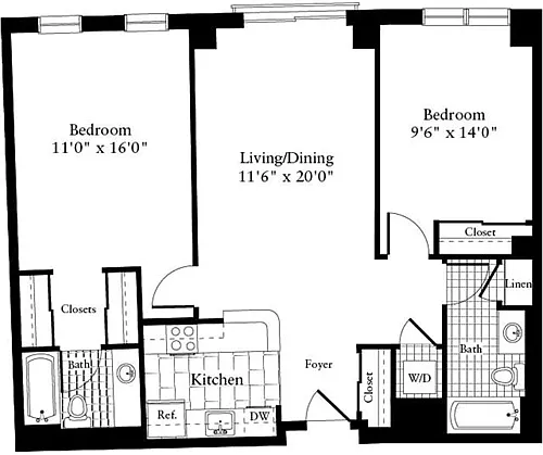 Floor plan 2 Bedrooms F