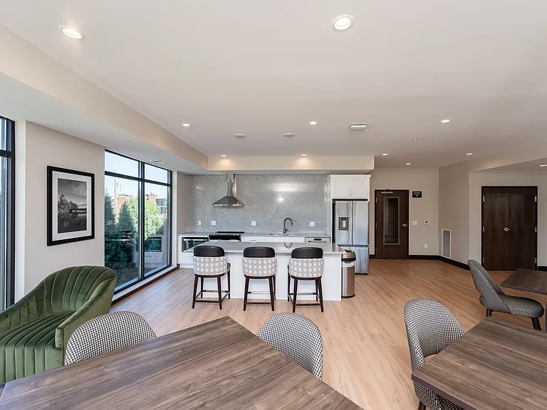 A flexible resident area designed for hosting, dining, and socializing.