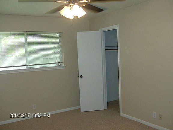 Master Bedroom has a large walk in closet and ceiling fan
