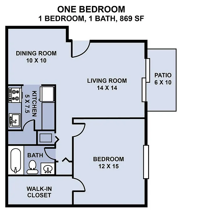 Floor plan 1Bed 1Bath
