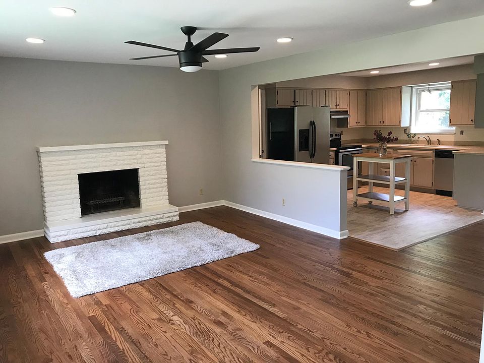 Large OPEN living room/kitchen/dining room.