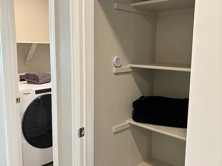 spacious linen closet