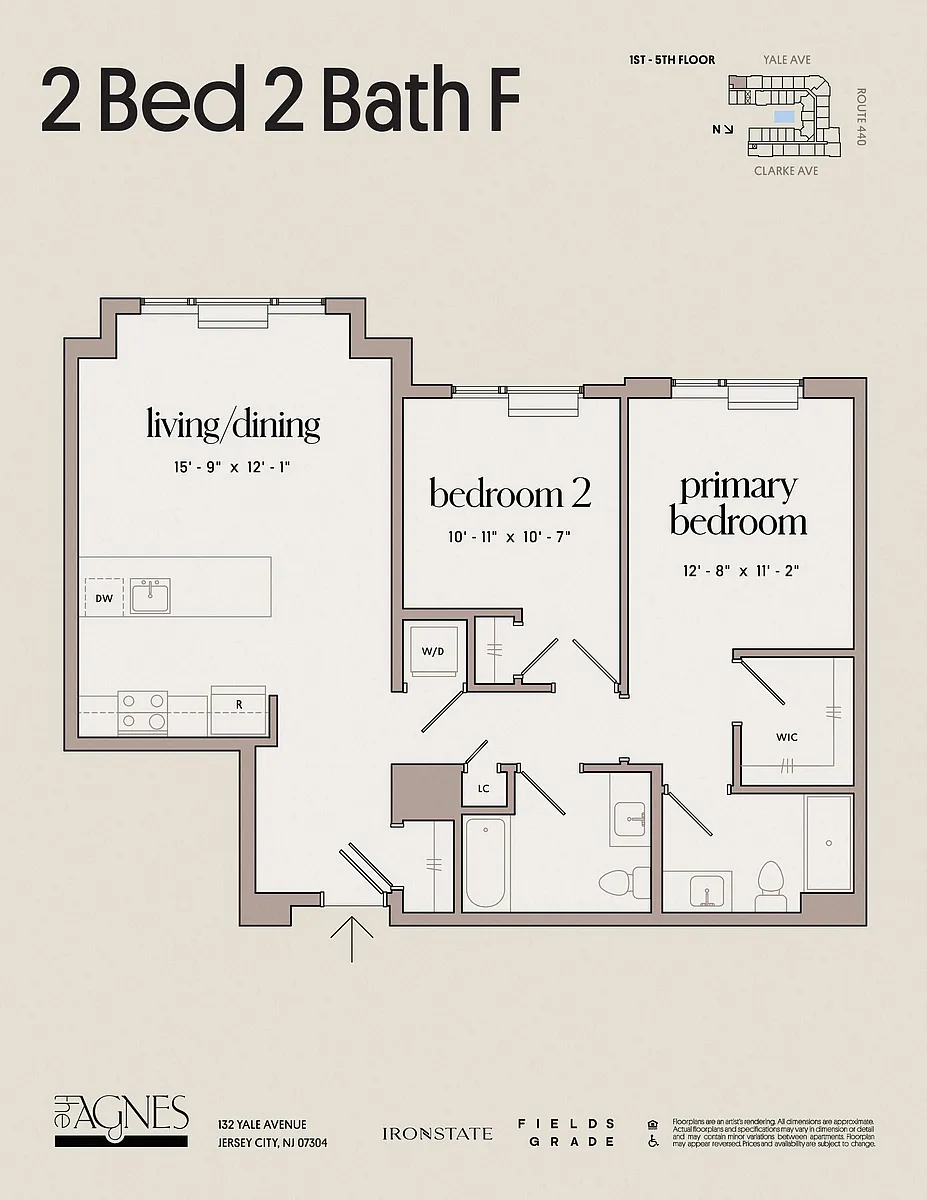 Floor plan 2 Bed 2 Bath F