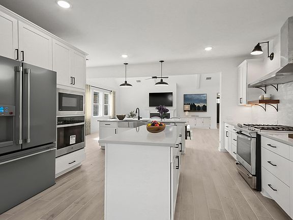 Kitchen with floating shelves