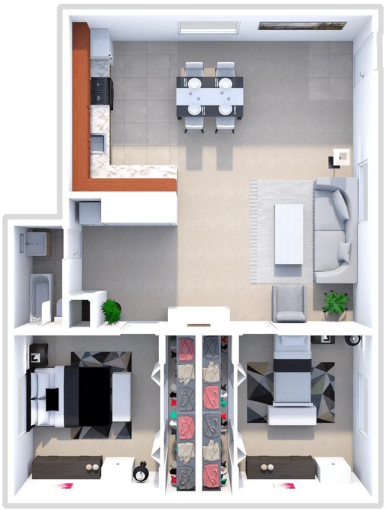 Floor plan Two Bedroom One Bathroom