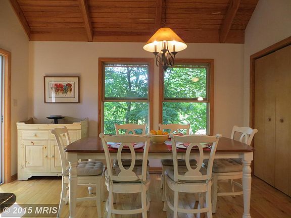 Dining Room with Wood Ceilings