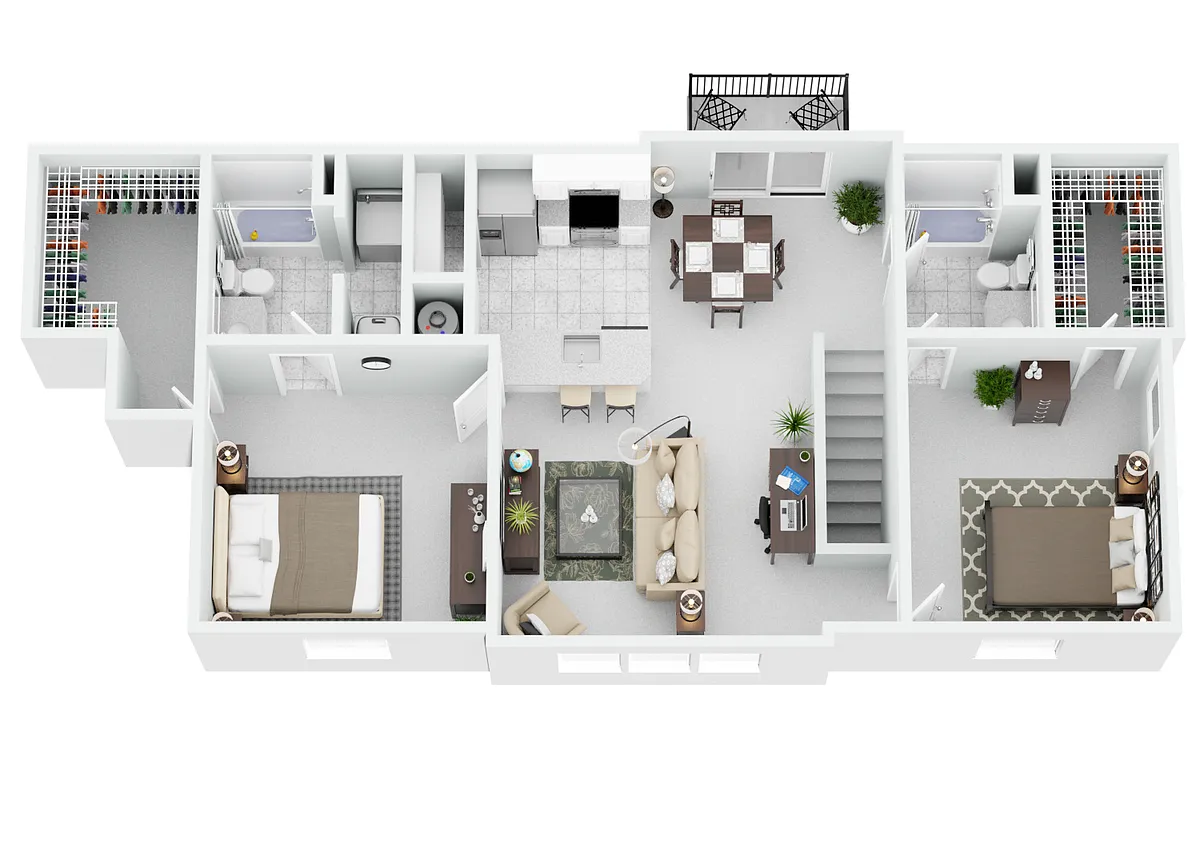 Floor plan 2 Bed Loft w/ Att Garage (Price Not Included)