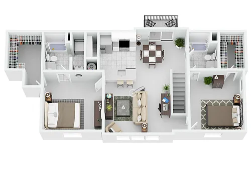 Floor plan 2 Bed Loft with Attached Garage Price not included