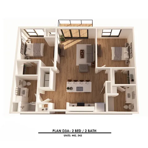 Floor plan D3A 2x2