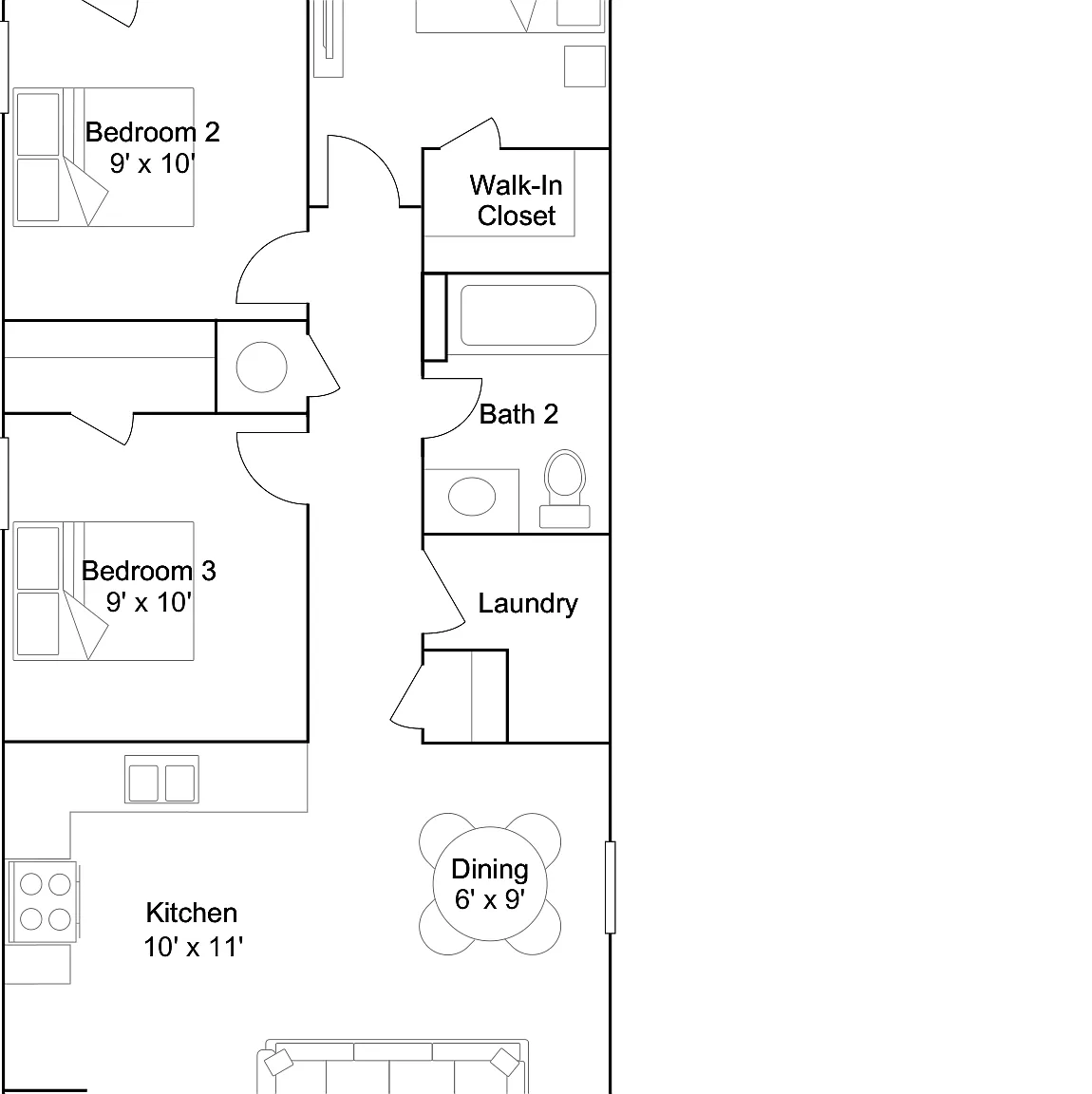 3 bed, 2.0 bath, 1033 sqft, $1,375 — Photo 2