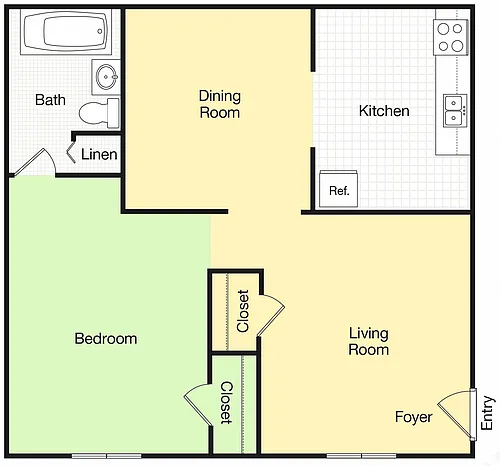 Floor plan Kiwi 1x1