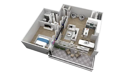 Floor plan 1 Bedroom 1 Bathroom