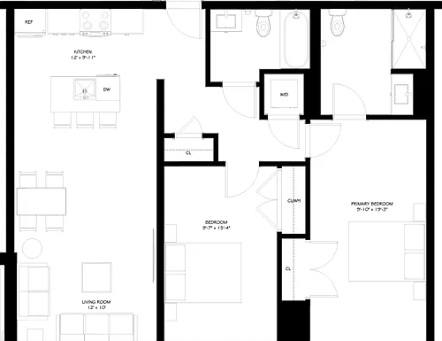 Floor plan 2 Bedroom