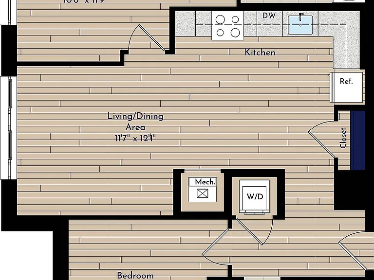 B 2BR-A1 Two Bedroom Floor Plan B 2BR-A1 Two Bedroom Floor Plan