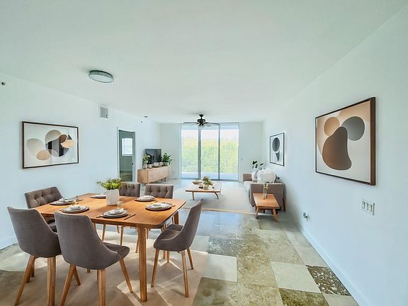 Virtually Staged Living room and dining room