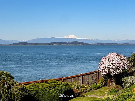 Views of Skagit Bay with Mt. Baker and the Cascades in the distance.