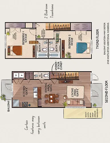 Floor plan 2 Bedroom Town