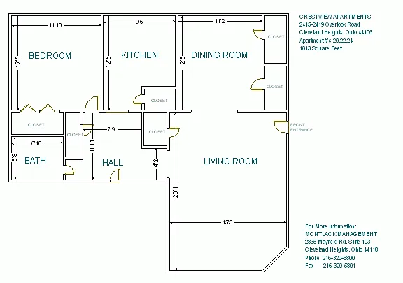 Floor plan 1 Bed 1 Bath