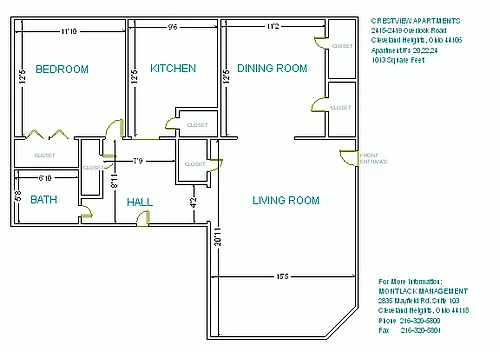 Floor plan 1 Bed 1 Bath