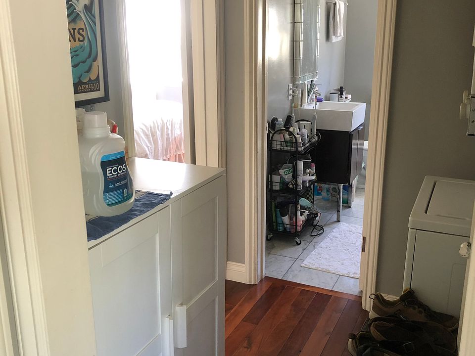 Living room to hall to bathroom