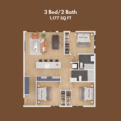 Floor plan 3 bed 2 bath