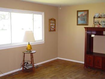 Hardwood floors in living room.