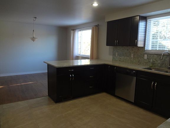 Kitchen open to dining room