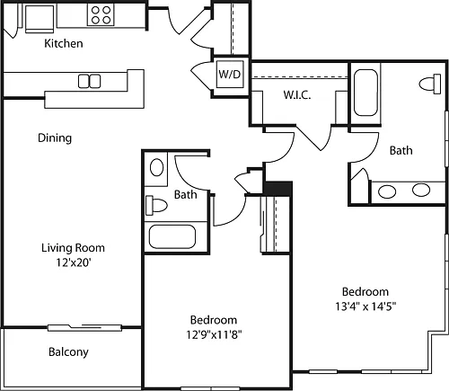 Floor plan Two Bedroom 1188