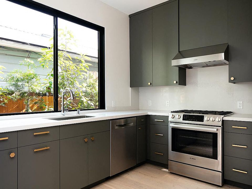 Kitchen with lots of cabinet space at 633 Palms Blvd. in Venice, California.