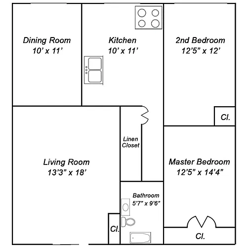 Floor plan 2 Bedroom