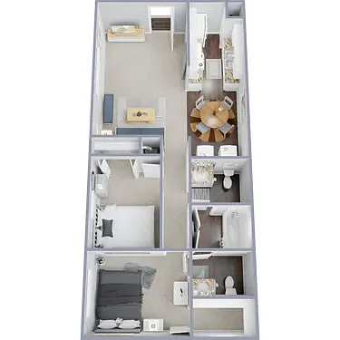 Floor plan 2 Bed 1 and half bath