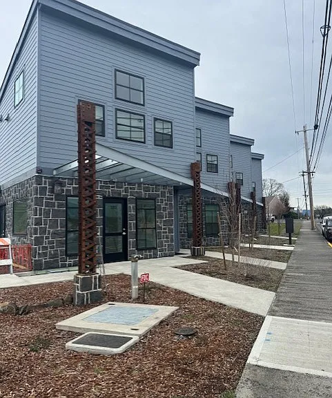 front of complex