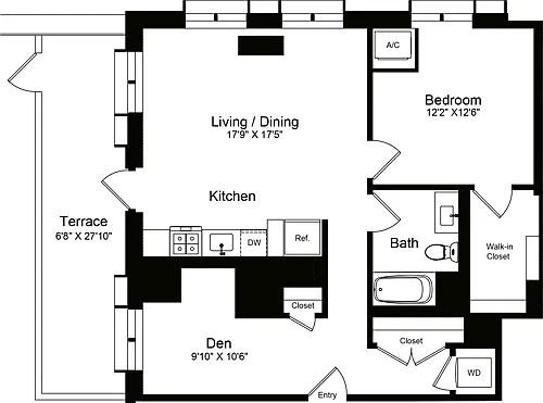 Floor plan 1 Bedroom N