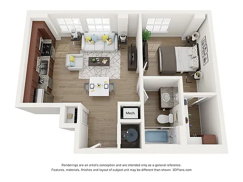 Floor plan 1 Bedroom B