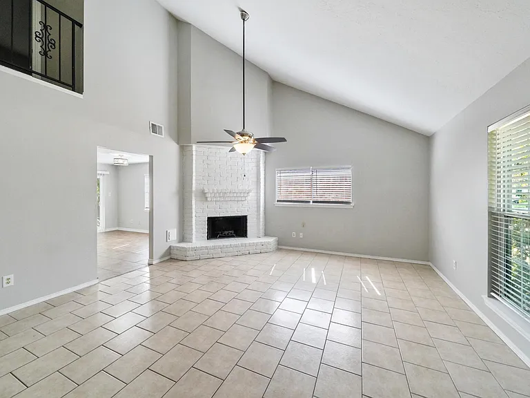 living room with fireplace