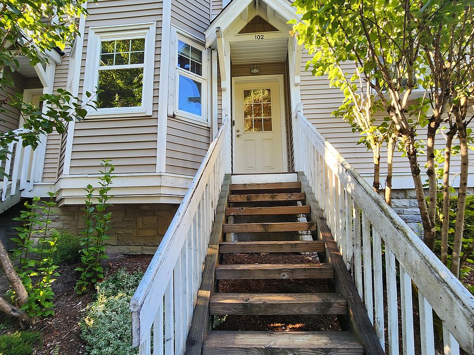 front view from bottom of the steps