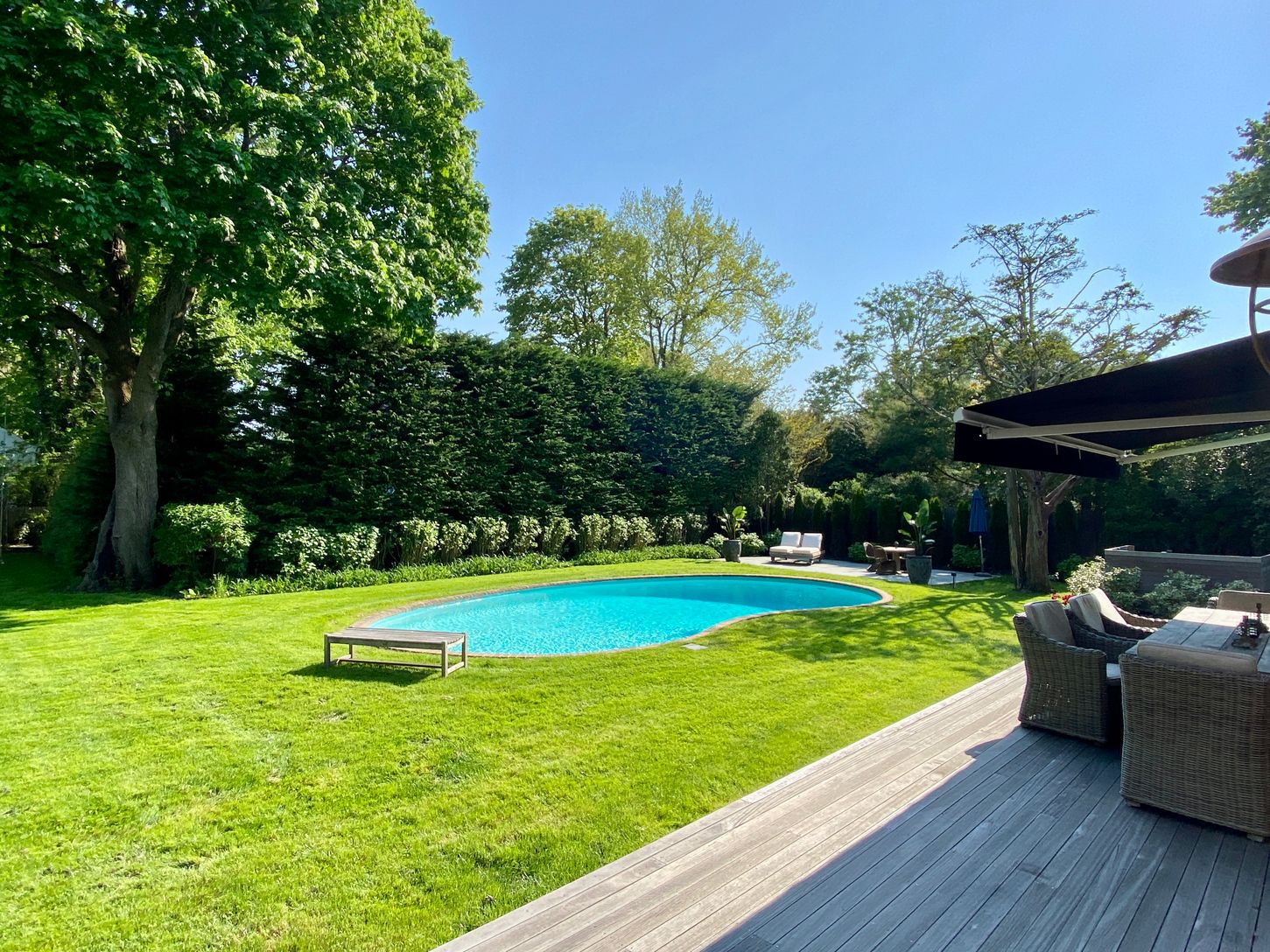  pool view from rear deck of main house